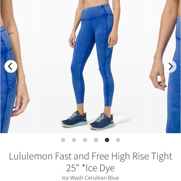 lululemon athletica Pants - Lululemon Fast and Free High Rise Tight
25" *Ice Dye Ice Wash Cerulean Blue 4